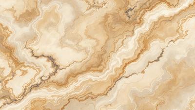 The image features a marble-like surface with a pattern of swirls and waves. The primary subject is the marble-like material, which is the setting and background of the image. The visual style is a close-up of the marble, showcasing its intricate patterns. The colors and mood of the image are predominantly earthy tones, giving it a natural and elegant appearance.