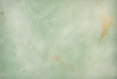 The primary subject of the image is a green marble wall with a pattern of veins. The setting is a room with a white background. The visual style is a close-up of the marble wall, showcasing its unique texture and pattern. The colors and mood of the image are predominantly green, with a sense of elegance and sophistication.