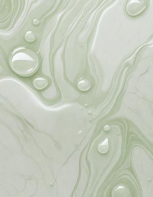 The primary subject of the image is a close-up of a green surface, possibly a wall or a piece of fabric, with droplets of water on it. The setting appears to be a room or an indoor space. The visual style of the image is a close-up, which emphasizes the details of the water droplets on the surface. The colors in the image are predominantly green, which gives the scene a calm and soothing atmosphere.