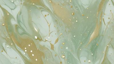 The primary subject of the image is a close-up of a green and gold swirling pattern, which appears to be a painting or a digital artwork. The setting is a dark background, which contrasts with the vibrant colors of the swirling pattern. The visual style is a mix of realism and artistic expression, as the swirling pattern is not a typical natural occurrence. The dominant colors are green and gold, creating a warm and luminous atmosphere.