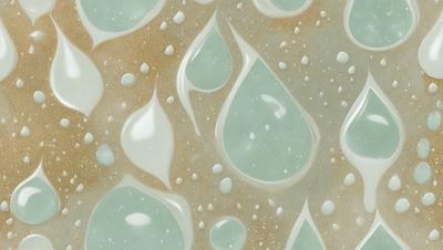 The primary subject of the image is a pattern of water droplets on a surface. The setting is a wall with a pattern of water droplets, which gives the impression of a waterfall. The visual style is a combination of digital art and illustration, creating a unique and artistic representation of water droplets. The colors and mood of the image are predominantly green, which adds a sense of freshness and tranquility to the scene.