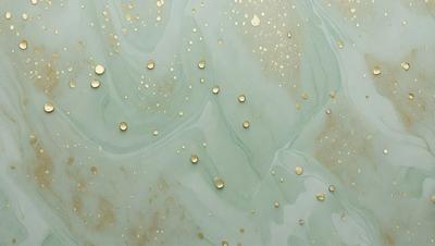 The primary subject of the image is a close-up of a green and gold patterned wallpaper. The setting is a room with a green and gold wallpapered wall. The visual style is a close-up of the wallpaper, showcasing the intricate design. The dominant colors are green and gold, creating a warm and inviting atmosphere.