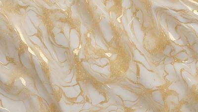 The primary subject of the image is a marble-like surface with a gold-like pattern. The setting is a room with a white background. The visual style is a close-up of the marble-like surface, which gives it a textured and intricate appearance. The colors and mood of the image are predominantly gold and white, creating a sense of luxury and elegance.