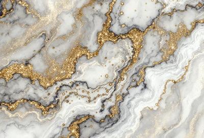 The primary subject of the image is a marble-like surface with gold and white colors. The setting is a marble-like surface with gold and white colors. The visual style is a photo of a marble-like surface with gold and white colors. The colors and mood of the image are warm and elegant, with the gold and white colors creating a luxurious and sophisticated atmosphere.