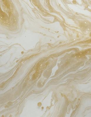 The primary subject of the image is a marble-like surface with a gold-colored pattern. The setting is a room with a white background, and the visual style appears to be a combination of a photo and digital art. The colors and mood of the image are warm and inviting, with the gold pattern adding a touch of luxury and sophistication.
