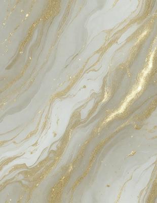 The primary subject of the image is a marble-like surface with gold and white colors. The setting is a patterned wall, and the visual style appears to be a combination of a photo and digital art. The dominant colors are gold and white, creating a luxurious and elegant atmosphere.