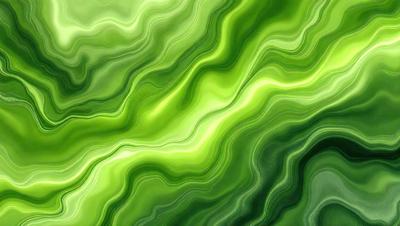 The primary subject of the image is a close-up of a green, wavy, and swirling pattern. The setting is a green background, which adds to the overall atmosphere of the image. The visual style appears to be a combination of a photo and a digital art or illustration, creating a unique and captivating visual experience. The dominant colors in the image are green, which creates a sense of calmness and tranquility.