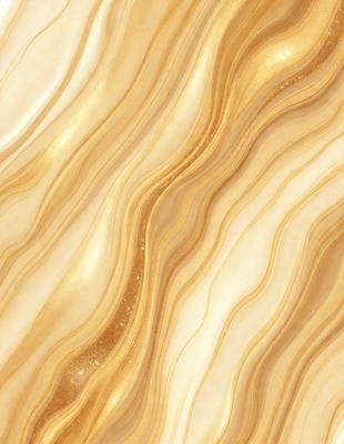 The primary subject of the image is a marble wall with a gold and white color scheme. The setting is a room with a patterned wallpaper, which adds to the overall visual style. The colors and mood of the image are warm and inviting, creating a cozy and elegant atmosphere.