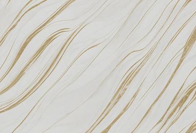 The primary subject of the image is a marble-like surface with a gold and white color scheme. The setting is a wall, and the visual style appears to be a patterned texture. The colors and mood of the image are elegant and sophisticated, with the gold and white tones creating a luxurious and refined atmosphere.