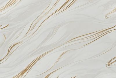 The primary subject of the image is a white and gold marble wall. The setting is a room with a white and gold marble wall, which serves as the background. The visual style is a close-up of the marble wall, showcasing its intricate patterns and textures. The dominant colors are white and gold, creating a luxurious and elegant atmosphere.
