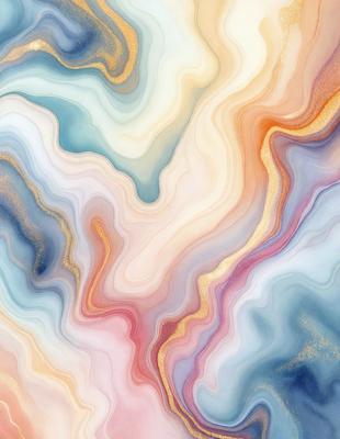 The primary subject of the image is a colorful, abstract artwork featuring a mix of blue, pink, and gold colors. The setting is a blue and white background, which complements the artwork. The visual style is a combination of digital art and illustration, creating a unique and eye-catching design. The colors and mood of the artwork are vibrant and lively, evoking a sense of creativity and artistic expression.