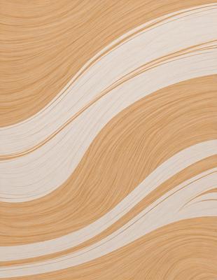 The primary subject of the image is a patterned wallpaper with a wave-like design. The setting is a room with a wooden surface, possibly a table or a wall. The visual style is a combination of a photo and a digital art, creating a unique and eye-catching design. The dominant colors are brown and white, giving the wallpaper a warm and natural appearance.
