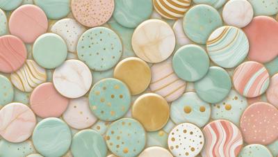 The primary subject of the image is a collection of colorful buttons, which are arranged in a visually appealing manner. The buttons are of various sizes and colors, creating a vibrant and lively scene. The setting is a white background, which provides a clean and uncluttered backdrop for the buttons. The visual style of the image is a combination of photo and digital art, as the buttons are arranged in a way that resembles a painting or a collage. The colors and mood of the image are bright