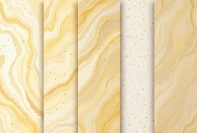 The image features a series of four pictures, each showcasing a different marble pattern. The marble patterns are displayed in various shades of brown and gold, creating a visually appealing and luxurious appearance. The pictures are arranged in a row, with each picture being slightly larger than the one before it. The overall atmosphere of the image is elegant and sophisticated, highlighting the beauty of the marble patterns.