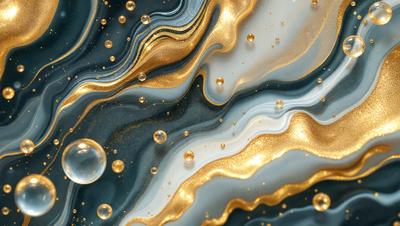 The primary subject of the image is a blue and gold swirl pattern, which appears to be a digital art or illustration. The setting is a blue and gold background, and the visual style is a combination of digital art and illustration. The dominant colors in the image are blue and gold, creating a vibrant and lively atmosphere.