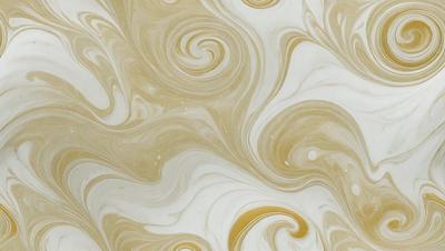 The primary subject of the image is a patterned surface, which appears to be a marbled or swirled design. The setting is a white background, which contrasts with the patterned surface. The visual style of the image is a combination of photo and digital art, creating a unique and eye-catching design. The dominant colors in the image are yellow and white, giving the patterned surface a warm and inviting appearance.