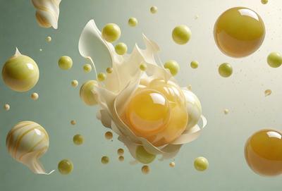 The primary subject of the image is a yellow and white flower, which is the main object, scene, or focus of the image. The setting is a green background, and the visual style is digital art. The dominant colors are yellow and white, and the overall atmosphere is bright and vibrant.