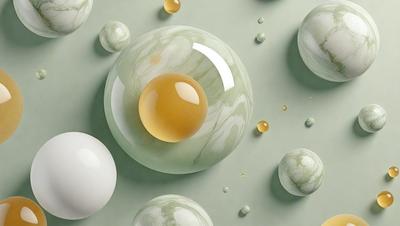 The primary subject of the image is a green and yellow ball, which is the main object in the scene. The setting is a green background, and the visual style appears to be a digital art or illustration. The colors and mood of the image are vibrant and lively, with the green and yellow colors creating a sense of freshness and energy.