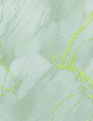 The primary subject of the image is a green marble wall with a pattern of green and yellow veins. The setting is a room with a green marble countertop. The visual style is a close-up of the marble wall, showcasing the intricate pattern of the veins. The colors and mood of the image are predominantly green and yellow, giving it a natural and vibrant atmosphere.