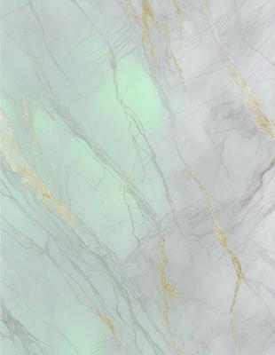 The primary subject of the image is a marble wall with a gold-colored pattern. The setting is a room with a marble floor, and the visual style is a close-up of the marble wall. The colors and mood of the image are predominantly gold and white, creating a luxurious and elegant atmosphere.