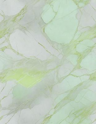 The primary subject of the image is a marble wall with a green tint. The setting is a room with a white marble floor. The visual style is a close-up of the marble wall, showcasing its texture and color. The colors and mood of the image are predominantly green, giving it a calm and serene atmosphere.