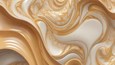 The primary subject of the image is a white and brown marbled pattern, which appears to be a painting or a digital artwork. The setting is a white surface, possibly a wall or a canvas, with the marbled pattern as the main focus. The visual style suggests that the image is a creative and artistic representation of the marbled pattern. The colors and mood of the image are predominantly white and brown, giving it a warm and elegant appearance.