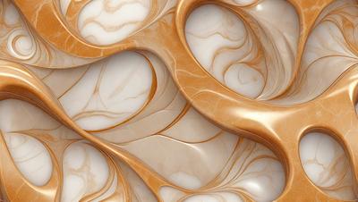 The primary subject of the image is a marble-like pattern, which is the main focus of the image. The setting is a marble-like surface, and the visual style appears to be a combination of a photo and digital art. The colors and mood of the image are predominantly white and gold, giving it a luxurious and elegant appearance.