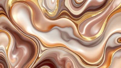 The primary subject of the image is a close-up of a marbled surface, which appears to be a patterned wallpaper or a textured wall. The setting is indoors, with the wallpaper or wall being the main focus of the scene. The visual style of the image is a combination of photo and digital art, as it captures the intricate details of the marbled surface. The colors and mood of the image are warm and inviting, with the marbled surface providing a sense of texture and depth.
