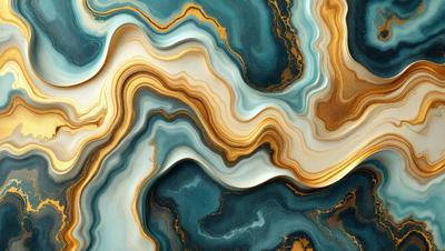 The primary subject of the image is a close-up of a marble-like stone with a blue and gold color scheme. The setting is a natural environment, possibly a rock formation or a stone wall. The visual style is a combination of a photo and a digital art, as it appears to be a close-up of a natural stone with a digital art-like pattern. The colors and mood of the image are vibrant and rich, with the blue and gold colors creating a sense of luxury and elegance.