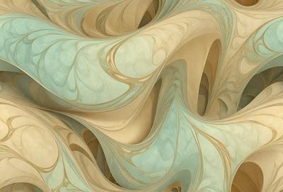 The primary subject of the image is a large, swirling, and intricate pattern of blue and white colors. The setting is a creative and artistic environment, possibly a digital art or illustration. The visual style is a combination of photo and digital art, creating a unique and captivating pattern. The colors and mood of the image are vibrant and lively, with a sense of depth and complexity in the design.