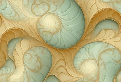 The primary subject of the image is a series of swirling, curved patterns on a blue background. The patterns are reminiscent of a spiral or a swirl, and they are displayed in a visually appealing manner. The setting is a blue wall, which serves as the backdrop for the patterns. The visual style of the image is a combination of digital art and illustration, creating a unique and eye-catching design. The dominant colors in the image are blue and white, giving the overall atmosphere a calm