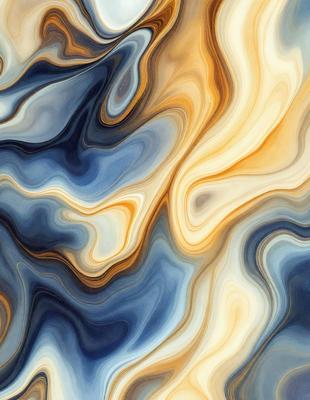 The primary subject of the image is a blue and yellow painting, featuring a swirling pattern of colors. The setting is a blue and yellow background, which complements the painting's vibrant colors. The visual style is a painting, showcasing the artist's skill in creating a dynamic and captivating scene. The dominant colors are blue and yellow, creating a lively and energetic atmosphere.