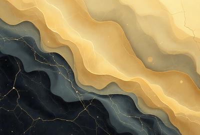 The primary subject of the image is a painting of a wave, featuring a yellow and blue color scheme. The setting is a black and white background, which contrasts with the vibrant colors of the wave. The visual style is a digital art piece, showcasing the artist's skill in creating a realistic and dynamic wave pattern. The colors and mood of the painting evoke a sense of movement and energy, as the wave appears to be in motion.