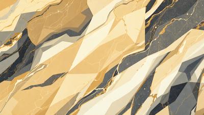 The primary subject of the image is a patterned wallpaper with a gold and white color scheme. The setting is a room with a marble-like surface, which adds to the luxurious and elegant atmosphere. The visual style is a combination of digital art and illustration, creating a unique and intricate design. The colors and mood convey a sense of sophistication and refinement.