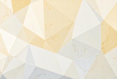The primary subject of the image is a white and yellow marble wall with a patterned design. The setting is a room with a white and yellow marble wall as the main focus. The visual style is a combination of digital art and illustration, creating a unique and eye-catching pattern. The dominant colors are white and yellow, giving the wall a clean and bright appearance.