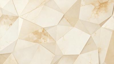 The primary subject of the image is a white marble wall with a pattern of triangles. The setting is a room with a white marble floor. The visual style is a close-up of the marble wall, showcasing the intricate pattern of the triangles. The colors and mood of the image are predominantly white, giving it a clean and elegant appearance.