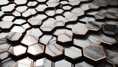 The primary subject of the image is a marble wall with a unique pattern. The setting is a room with a marble wall, and the visual style is a close-up of the marble wall. The colors and mood of the image are predominantly white and gray, giving it a clean and elegant appearance.