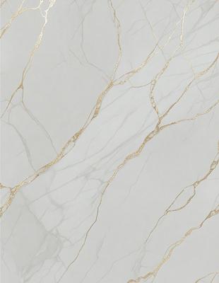 The primary subject of the image is a marble wall with gold accents. The setting is a room with a white background. The visual style is a close-up of the marble wall, showcasing its intricate design. The colors and mood of the image are elegant and sophisticated, with the gold accents adding a touch of luxury.