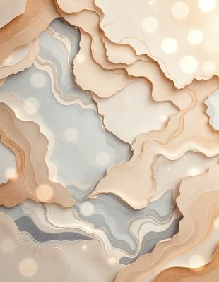 The primary subject of the image is a patterned wallpaper with a mix of gray, white, and brown colors. The setting is a wall, and the visual style appears to be a combination of digital art and illustration. The overall atmosphere is a blend of modern and traditional elements, creating a unique and visually appealing design.