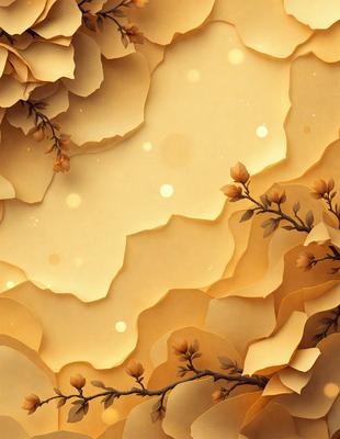 The primary subject of the image is a beautifully crafted paper artwork featuring a tree with yellow flowers. The setting is a backdrop of a yellow wall, which adds to the warm and inviting atmosphere of the scene. The visual style is a combination of digital art and illustration, creating a unique and captivating piece of art. The colors and mood are predominantly yellow, which adds a sense of warmth and happiness to the scene.