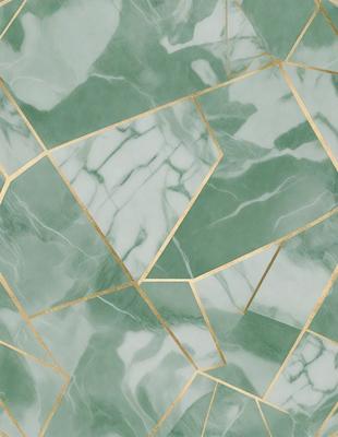 The primary subject of the image is a green and gold marble pattern. The setting is a green marble wall, and the visual style is a close-up of the marble pattern. The colors and mood of the image are predominantly green and gold, creating a warm and luxurious atmosphere.