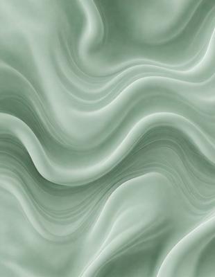 The primary subject of the image is a close-up of a green, wavy, and swirling pattern on a wall. The setting is a room with a green wall, and the visual style appears to be a digital art or illustration. The dominant colors in the image are green, and the overall atmosphere is calming and soothing.