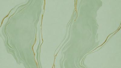 The primary subject of the image is a green and gold wallpaper with a pattern of gold and green stripes. The setting is a wall, and the visual style is a patterned wallpaper. The colors and mood of the image are predominantly green and gold, creating a warm and inviting atmosphere.