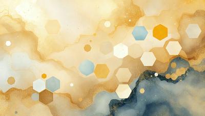 The primary subject of the image is a painting featuring a yellow and blue color scheme. The setting is a cloudy sky, and the visual style is a combination of digital art and illustration. The painting has a mood of tranquility and a sense of depth, with the yellow and blue colors creating a warm and inviting atmosphere.