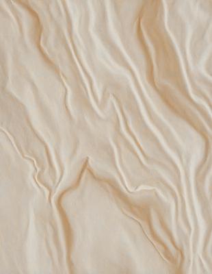 The primary subject of the image is a close-up of a textured wall, possibly made of fabric or paper. The setting is a room with a wall that has a unique texture, giving it a distinctive appearance. The visual style of the image is a close-up, focusing on the intricate details of the wall. The colors and mood of the image are warm and inviting, with the textured wall adding a sense of depth and interest to the space.