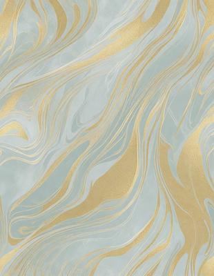 The primary subject of the image is a blue and gold patterned wallpaper. The setting is a room with a blue and gold wallpapered wall. The visual style is a patterned wallpaper, which gives the room a unique and elegant appearance. The dominant colors are blue and gold, creating a warm and inviting atmosphere.