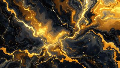 The primary subject of the image is a vibrant and colorful painting of a rock formation. The setting is a dark background, which contrasts with the bright colors of the painting. The visual style is a mix of digital art and illustration, creating a unique and eye-catching piece of art. The dominant colors are yellow, orange, and black, giving the painting a warm and luminous atmosphere.