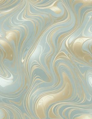 The primary subject of the image is a patterned wallpaper with a blue and gold color scheme. The setting is a room with a blue and gold wallpapered wall. The visual style is a patterned wallpaper, which gives the room a unique and elegant appearance. The colors and mood of the image are predominantly blue and gold, creating a warm and inviting atmosphere.