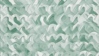 The primary subject of the image is a pattern of white and green swirls, which are arranged in a visually appealing manner. The setting is a green background, which complements the swirls and adds to the overall visual style. The image is a digital artwork, showcasing the artist's skill in creating intricate patterns and designs. The colors and mood of the image are predominantly green and white, giving it a calming and serene atmosphere.