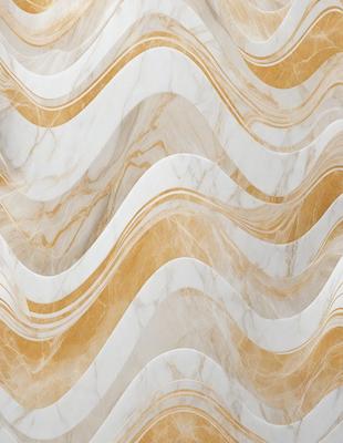 The primary subject of the image is a marble wall with a gold and white color scheme. The setting is a room with a white marble wall, and the visual style is a close-up of the wall. The colors and mood of the image are elegant and sophisticated, with the gold and white marble creating a luxurious and refined atmosphere.